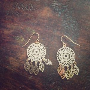 Gold brass earrings